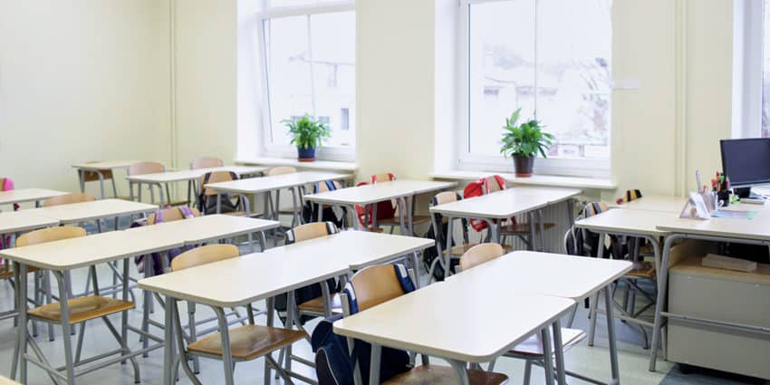 Cleaning and Sanitizing in a School by expert cleaner