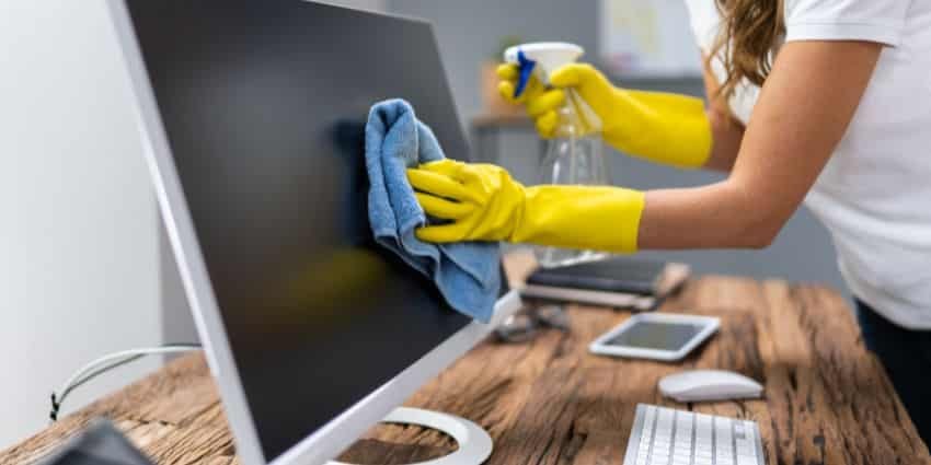Office cleaning for measles prevention