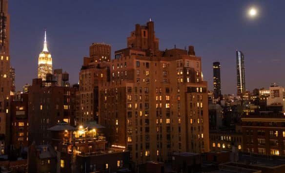 Office cleaner working in Chelsea NYC commercial building